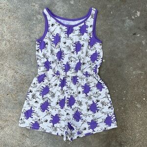 🦕Romper🦕 Jurassic World Romper Shorts Large 10/12 Purple Dinosaur Jurassic Park